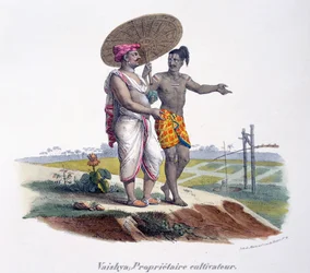 A man of the Vaishya caste inspects his small-holding